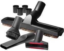 Dparts parketborstel met zachte haren én accessoires - 35mm + 32mm - Geschikt voor Miele Bosch Siemens Inventum Philips - Universeel Stofzuigervoet - Stofzuigermondstuk met paardenhaar