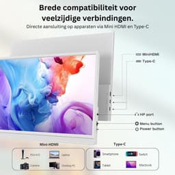 CRLYN® Portable Monitor - Draagbare Scherm - Uitbreider - Full HD - Wit — thumbnail 3
