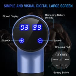 Gun Massager – Lichtgewicht Massageapparaat – 30 Snelheden – LED Touchscreen – Mini & Stil – Type-C – 10 Opzetstukken – Spierontspanning – Compact Formaat – USB Oplaadbaar – Anti-Stress — thumbnail 2