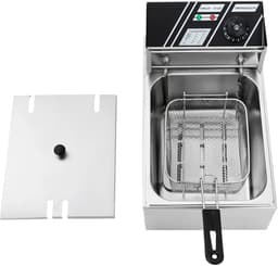 Friteuse - 6L – Frituurpannen - 2500W – Elektrische - RVS – Temperatuurregeling – Voor Thuis - en Horeca – Incl. Frituurmand - Lichtgrijs — thumbnail 3