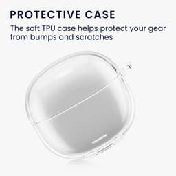 kwmobile Earphones Case for Xiaomi Redmi Buds 6 Lite Case - Clear TPU Silicone Earbuds Cover - Transparent — thumbnail 3