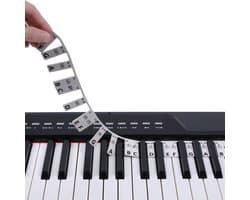 Siliconen Piano Stickers Afneembaar - 88 Toetsen - Keyboard Stickers - Herbruikbaar - Zwart