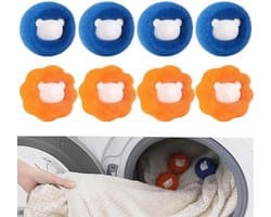 Wasballen Voor Wasmachine - 8 Stuks - Haar Opvanger - Wasbal - Anti Haar - Wasdrogerbal - Wasverzachterbal - Huisdierwasmachine Haaropvanger - Wasdroogbal - Anti-Rollende Wasbal -Schoonmaakbenodigdheden - Herbruikbare - Voor Wasmachine/Droger