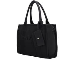 Charm London Bond Dames Tas - Canvas - Handtas - 34 x 27 x 15 cm - Praktisch - Crossbody Schouderband - Tote Bag - Dames Tas - Zwart