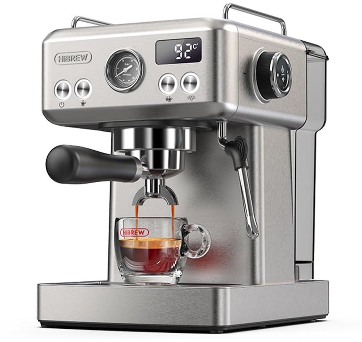HiBREW H10A Halfautomatische Espressomachine-19 Bar Druk-Professionele Programmeerbare Functies-Optionele Programmabereik-Krachtig Stoomsysteem-Thermo Spiraal Verwarming Systeem & Warme Kopjes Functie — afbeelding 1