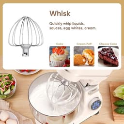 Traumheim® XS-001 5L Standmixer, 1200W keukenmachine, OLED digitaal display, elektrische keukenmachines met 3 accessoires en kom, blender (wit) — thumbnail 4