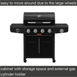 Barbecook Siesta 412 Graphite gas BBQ zwart 132x56x118cm — thumbnail 3