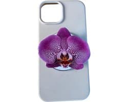Wit en paars orchidee PopGrip| PopSockets PopGrip voor MagSafe| Universeel voor Smartphone en e-reader or tablet
