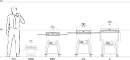 Grill Guru Kamado Barbecue Original Compact ø33cm / ø13inch - Compleet - Grijs — thumbnail 2