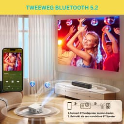 JMZR® Mini Beamer - Projector met Wifi - Bluetooth - Wit — thumbnail 3