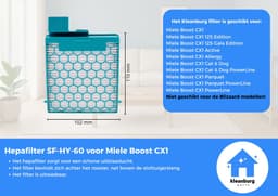 Kleanburg® - Geschikt voor Miele Boost CX1 - Filter set van 3 stuks – Vervangt SF-HY 60 & CX-FSF — thumbnail 2