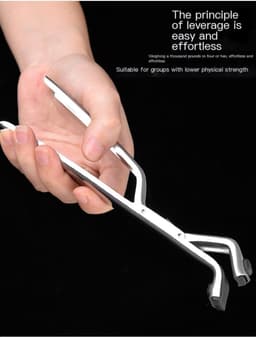 1 stuk - Komklem - Anti-verbrandings klem - RVS bordklem - Multifunctionele keukentang - Bakplaat Klem - Geschikt voor Airfryer, stoompan, pan en kom, oven - 18,5*2,5*6cm (zilver) — thumbnail 4