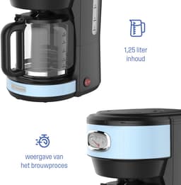 Westinghouse Retro Filter-koffiezetapparaat – Filterkoffie – Herbruikbaar Filter – 1,25L – 10 Koppen – 1000W – Blauw — thumbnail 2