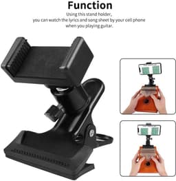 Gitaarhoofdtelefoonhouder - 360° draaibare livestreamhouder voor gitaar/bas - Geschikt voor telefoons van 2,16-2,95 inch — thumbnail 5