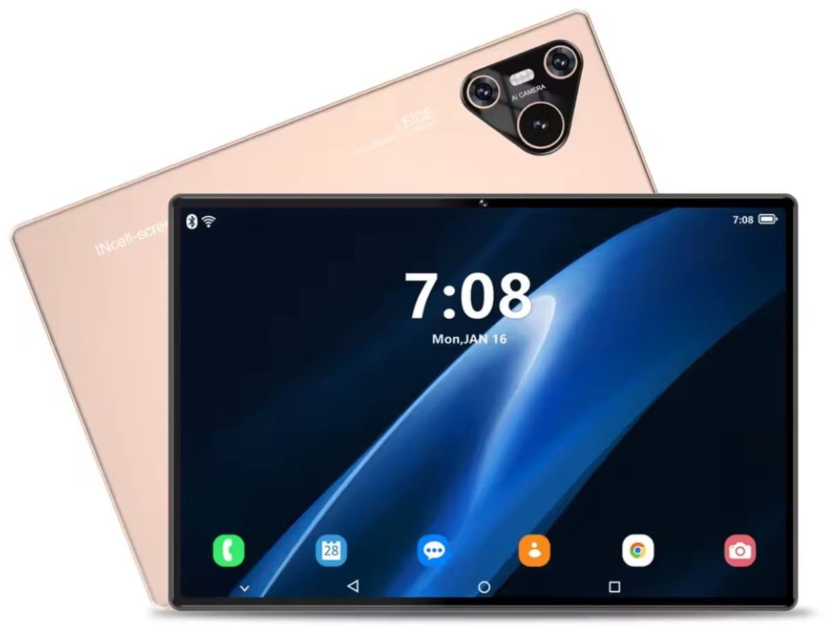 Mookes Pad 9 Pro Tablet 10.1 inch Android Snapdragon 8gen2 Global 12GB 512GB 10000 mah 5G Dual SIM WIFI HD Scherm - Gold — afbeelding 1
