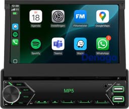 Universeel 1 DIN | Klapscherm 7 inch | Draadloos CarPlay & Android Auto | Autoradio — thumbnail 2