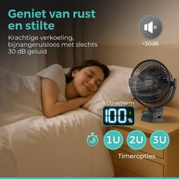 VENTRA® Draadloze Ventilator – Ventilator – Tafelventilator – Handventilator - Mini Ventilator - 5 Windsnelheden - 12000 mAh - 28,6 x 24,4cm — thumbnail 5
