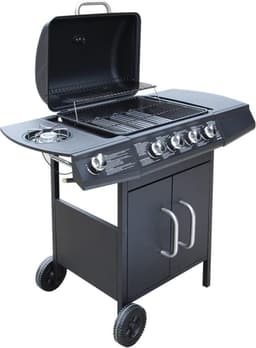 vidaXL Gasbarbecue 4+1 kookzone zwart — thumbnail 1