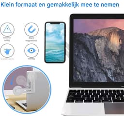 Magnetische Telefoonhouder voor Laptop – Aanpasbare Telefoonmonitor Zijbevestiging – Compatibel met iPhone 13/12 Series – Dun & Opvouwbaar -Zilver — thumbnail 8