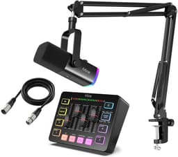 FIFINE - Starterspack 2.0 - AM8T & SC3 - Podcast Starterspack - Gaming Streaming - USB RGB Microfoon met Boom Arm - Streaming Deck - DJ Mixer - Incl XLR Kabel 3M — thumbnail 1