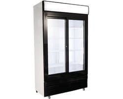 Combisteel Koelkast - 750L - Zwart/Wit - +2°C/+10°C - Geforceerd - Schuifdeuren - Wielen - 1120x610x1965mm - Horeca Koelkast