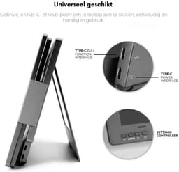 Tri Screen (2026) - 14 inch - Full HD - Portable Monitor - Aluminium Behuizing - USB-C - Triple Monitor - Draagbare Monitor — thumbnail 2