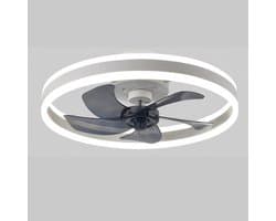 Plafondventilator - Ventilator Lamp - Ventilator met Verlichting - LED Verlichting - Wit - Dimbaar - 6 Snelheden — afbeelding 1