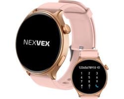 Nexvex® Ultra 2X Smartwatch voor Dames - Sporthorloge met Belfunctie - Meditatie - Bloeddrukmeter - Stappenteller - Sport Horloge - Hartslagmeter - Smart Watch Saturatiemeter - Bluetooth Activity Tracker - Android/iOS - 1.46 Inch - Roze Horlogebandje