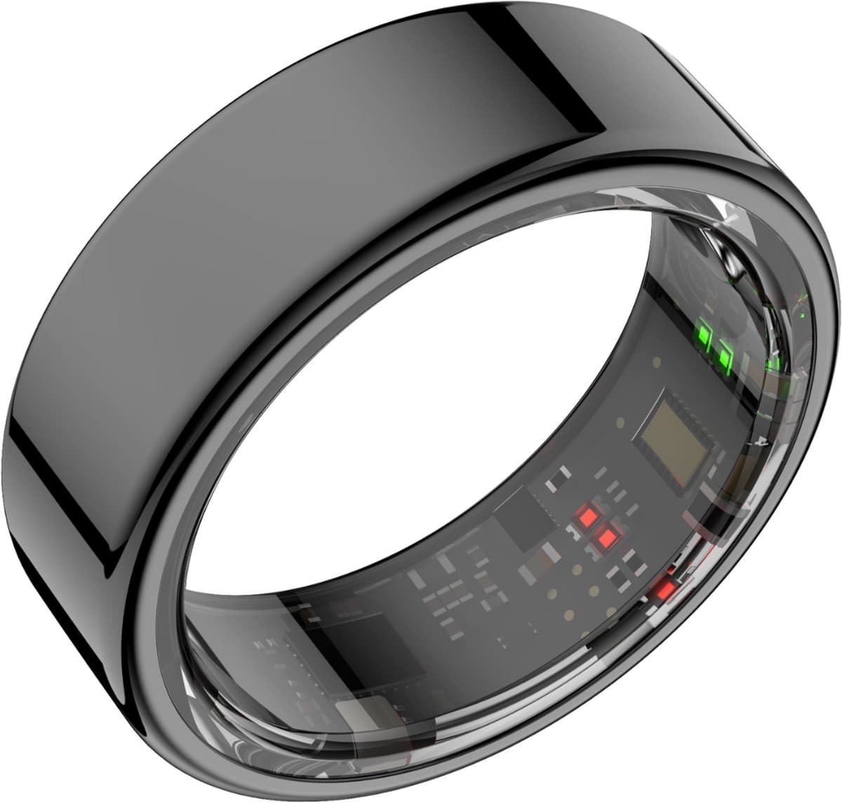 Focus® S1 Smart Ring - Zwart - Maat 7 - Hartslag - Menstruatiecyclus - Slaap Monitor - Slimme Ring - Sport Prestatie - Stappenteller -IP68 Waterdicht - O2 Meting - Dames - Heren - Wearables - Oplaad Case - beschermring — afbeelding 1