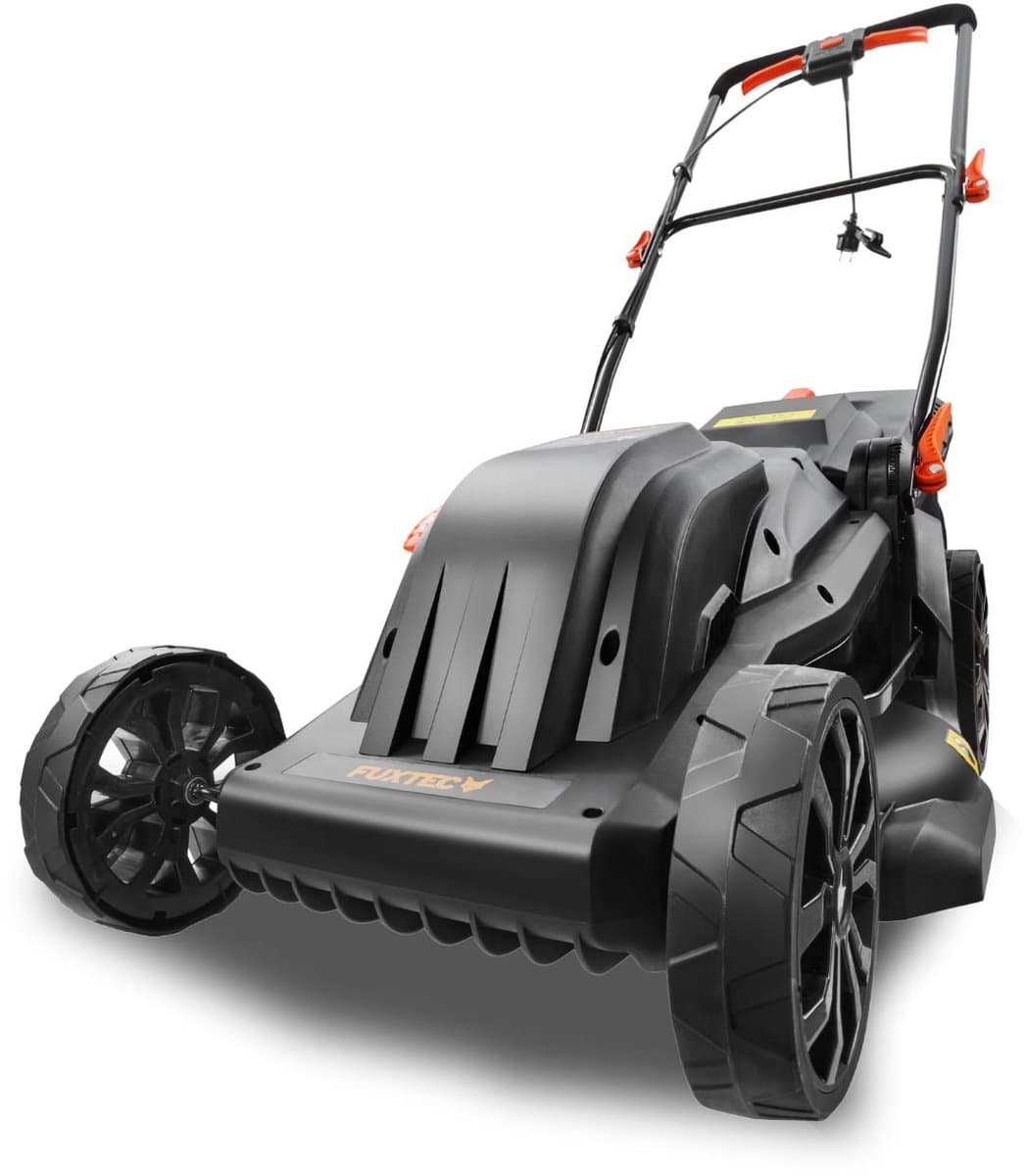 FUXTEC grasmaaier elektrisch FX-RME43, 43cm, 45L, hoogte 25-75mm, 1200W, 12kg, duw, bak inbegrepen, ideale tuin 220V — afbeelding 1