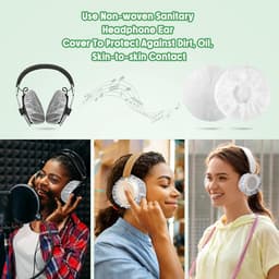100 stuks - Elastische Hygienehoesjes hoofdtelefoon - cover hoes - niet-geweven stof hoofdtelefoon covers - rekbare sanitaire oorschelp covers — thumbnail 5