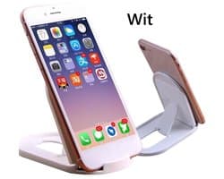 Universele Opvouwbare Smartphone Standaard Voor Bureau & Vlakke Ondergronden I E-Reader Stand I Telefoonhouder I Kunststof I Inklapbare Standaard I Wit