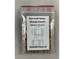 Schroefdraad insert M4 - Kort - 50st - Messing - 3D printer accessoires - 3D printer moer