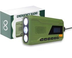 Noodradio - Solar - Opwindbaar - Handslinger - Powerbank - Zonne-energie - Zaklamp - Opwindbare Radio - Noodpakket