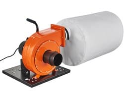 Stofafscheider 1 HP, 460 CFM luchtstroom, 21 gallon opvangzak, 2,5 micron filtratie voor industriële werkplaatsen, Mobiele houtstofafscheider met handvat en wielen