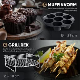 VAIVE Heteluchtfriteuse Accessoires Set - Geschikt voor alle Airfryer XL en XXL - ⌀ 20 cm — thumbnail 4