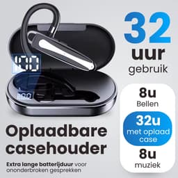 Otiume - Draadloze Headset - Noise Canceling - Microfoon - Incl. Oplaadkoffer - Bluetooth 5.3 – Handsfree Bellen - Zwart/zilver — thumbnail 3