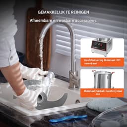 Groentesnijder - Hakmolen- 1400W Elektrische Fruitsnijder - RVS Multisnijder Keukenapparaat — thumbnail 5