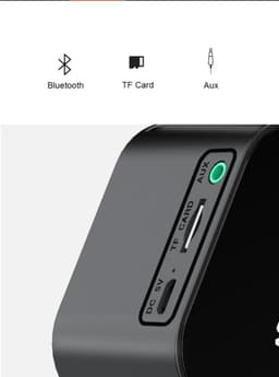Digitale wekker met bluetooth speaker, radio, spiegel en TF ingang. zwart — thumbnail 5