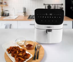Eratec AF-60 – Heteluchtfriteuse XXL – 5,5 L – 1500 W – Zonder Olie – LED Touchscreen – 10 Programma's – Wit — thumbnail 6