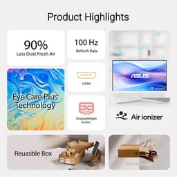 ASUS EyeCare VU279HFI-W - FullHD Monitor - IPS - 100Hz - Ingebouwde Air Purifier​ - EPEAT Gold - 27 Inch — thumbnail 5