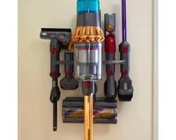 17Parts Wandhouder voor Dyson V7 V8 V10 V11 V12 V15 – Stofzuiger Accessoirehouder – 8-in-1 Organizer voor Opzetstukken – Wandmontage – Inclusief Pluggen en Schroeven – Ruimtebesparende Opbergoplossing