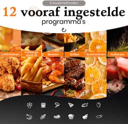 Digitale Airfryer XXL Hetelucht friteuse Sinaopus 8001-9L Grote Capaciteit voor 5 Personen-Snelle Opwarming-12 Voorgeprogrammeerde Functies-eenvoudig te reinigen-LED display — thumbnail 2