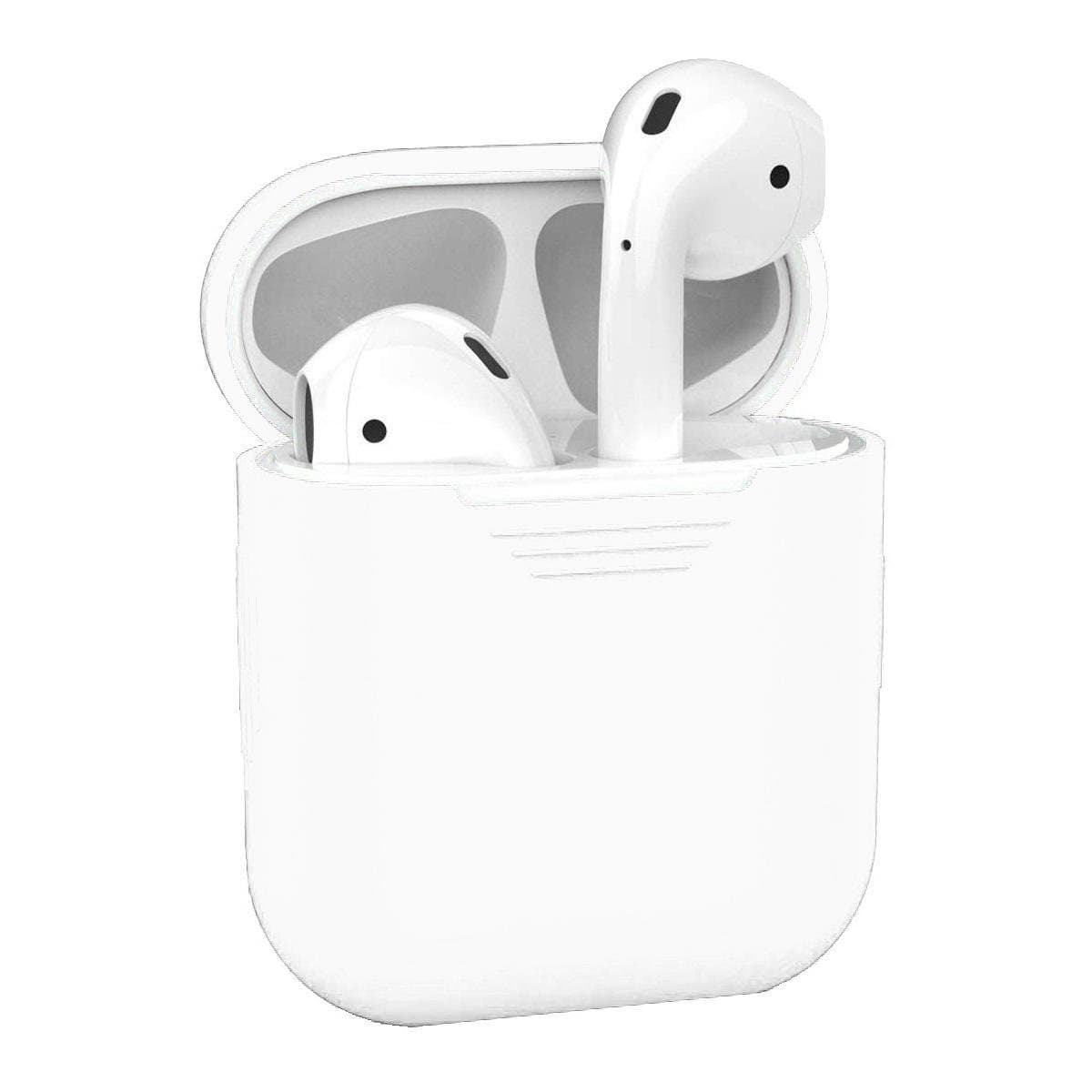 Hoesje - Geschikt voor Apple Airpods 2 - Siliconen Hoes met Clip - Silicone Case Cover - Wit — afbeelding 1