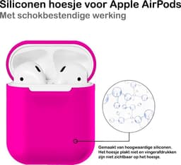 Hoesje - Geschikt voor Apple Airpods 2 - Siliconen Hoes met Clip - Silicone Case Cover - Donkerroze — thumbnail 3