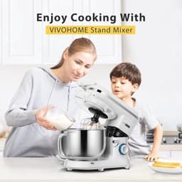 Keukenmachine 5,7 Liter met 10 Snelheden en Pulsfunctie - Kneedmachine met Spatbescherming — thumbnail 3