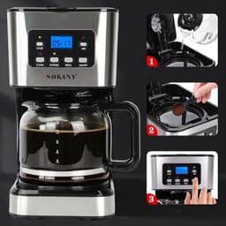 Programmeerbaar Koffiezetapparaat - Filterkoffiezetapparaat Voor Normale En Sterke Koffie - Automatische Uitschakeling & Warmhouden — thumbnail 3