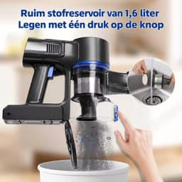 Grenintol Steelstofzuiger Draadloos – 60 Min Accuduur – Steelstofzuiger – 4 stuks HEPA-filters – 65.000 Pa – Stofzuiger zonder zak – 3 Opzetstukken – Slechts 1.6 kg – Voor Tapijten en Harde Vloer – Blauw — thumbnail 5