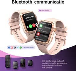 Blackview Outdoor Smartwatch Dames & Heren - W10Pro - GPS Outdoor Sports Positioning Watch - Sporthorloge - Horloge Dames - Hartslagmeter - Slaapmonitor - Saturatiemeter – Bloeddrukmeter - Bluetooth Bellen - 600 mAh - Android/iOS - Roze — thumbnail 2
