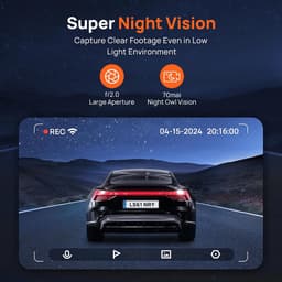 Dashcam M310 Plus 2K, 1440P dashcam auto, wifi, nachtzicht, bewegingsdetectie, time-lapse-opname, WDR, loop-opname, parkeermodus, wifi, app, — thumbnail 4